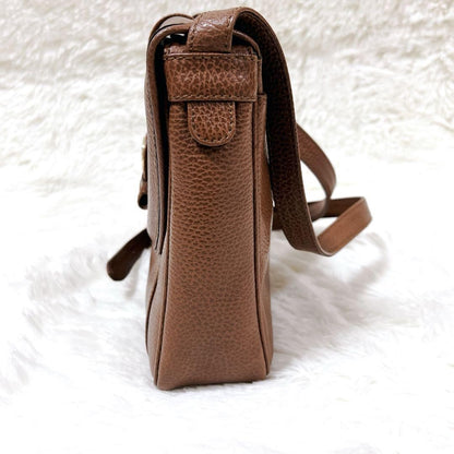 Valentino Garavani Shoulder Bag Purse Logo Leather Brown Authentic