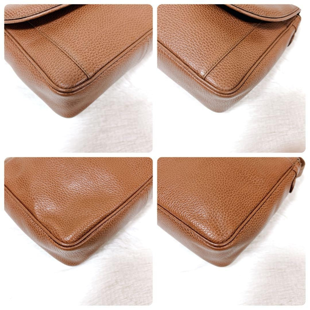 Valentino Garavani Shoulder Bag Purse Logo Leather Brown Authentic