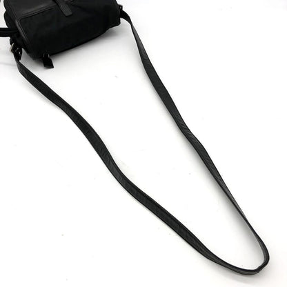 PRADA Shoulder Bag Purse Logo Nylon Leather Black Authentic