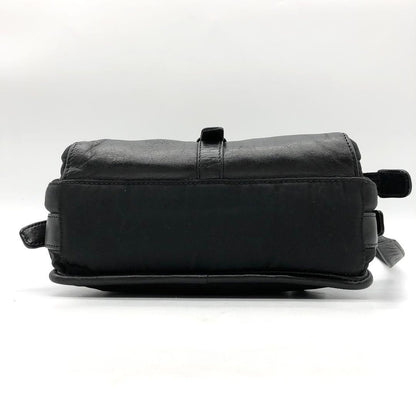 PRADA Shoulder Bag Purse Logo Nylon Leather Black Authentic