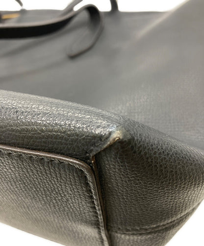 BURBERRY Hand Bag Tote Purse Nova Check Leather Black Authentic