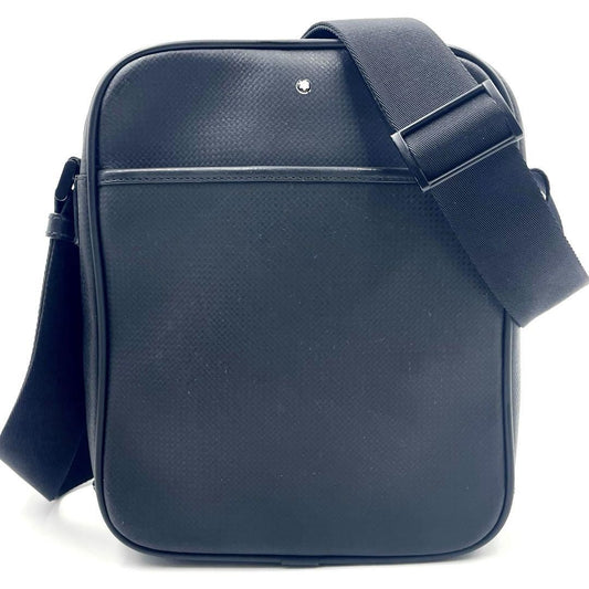Montblanc Shoulder Bag Purse PVC Leather Black Authentic