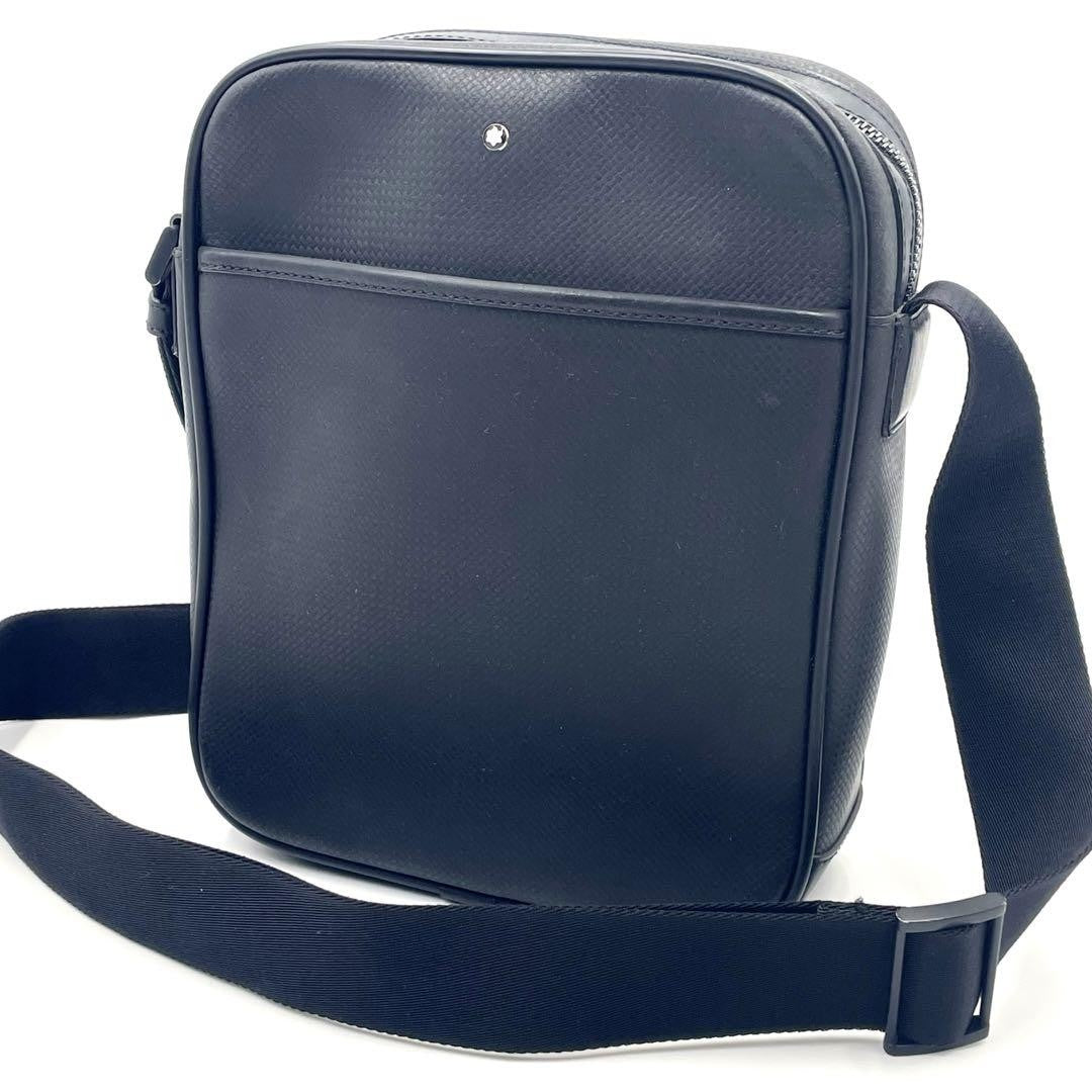 Montblanc Shoulder Bag Purse PVC Leather Black Authentic
