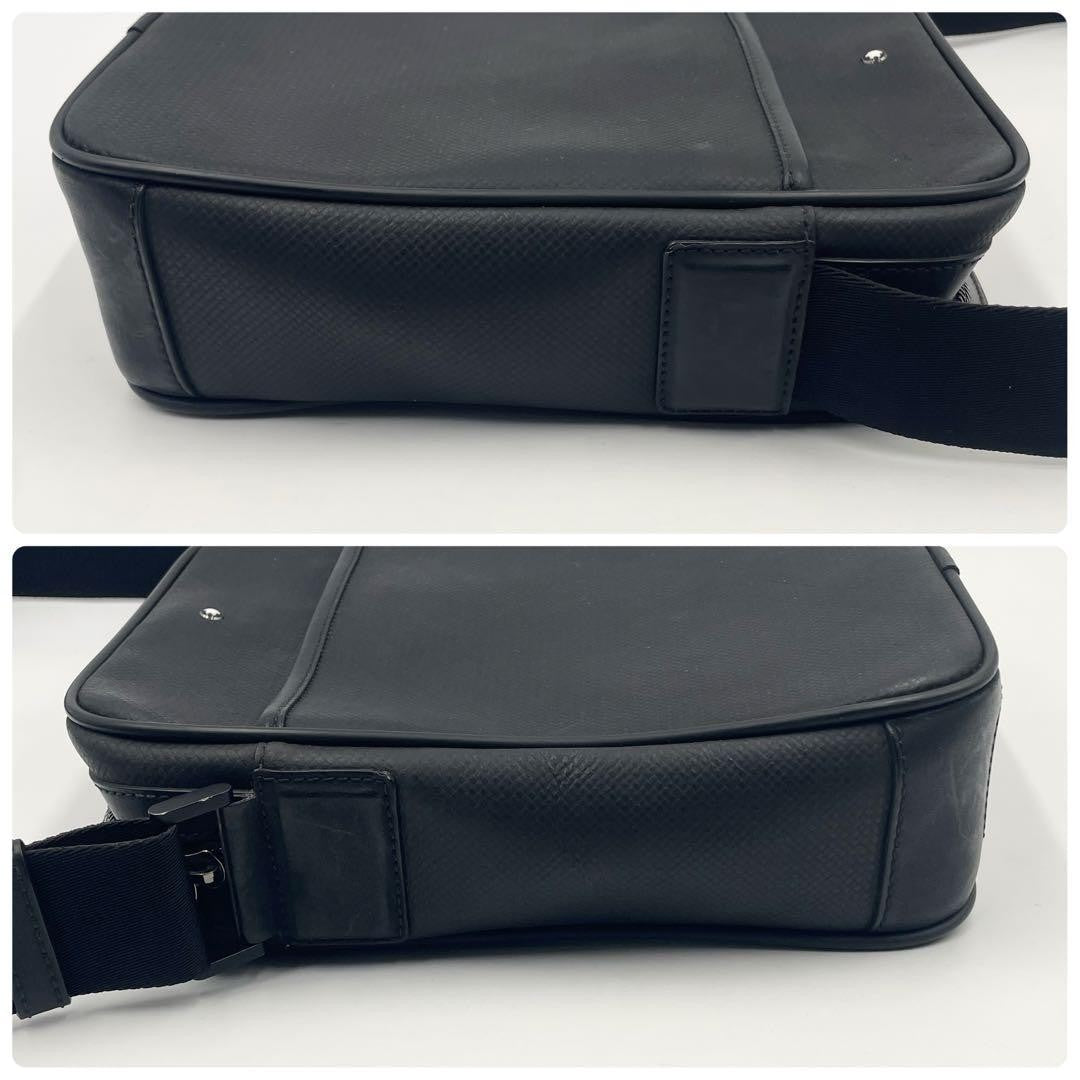 Montblanc Shoulder Bag Purse PVC Leather Black Authentic