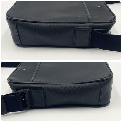 Montblanc Shoulder Bag Purse PVC Leather Black Authentic