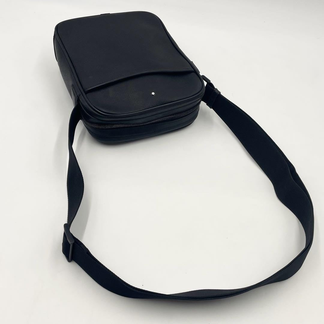 Montblanc Shoulder Bag Purse PVC Leather Black Authentic