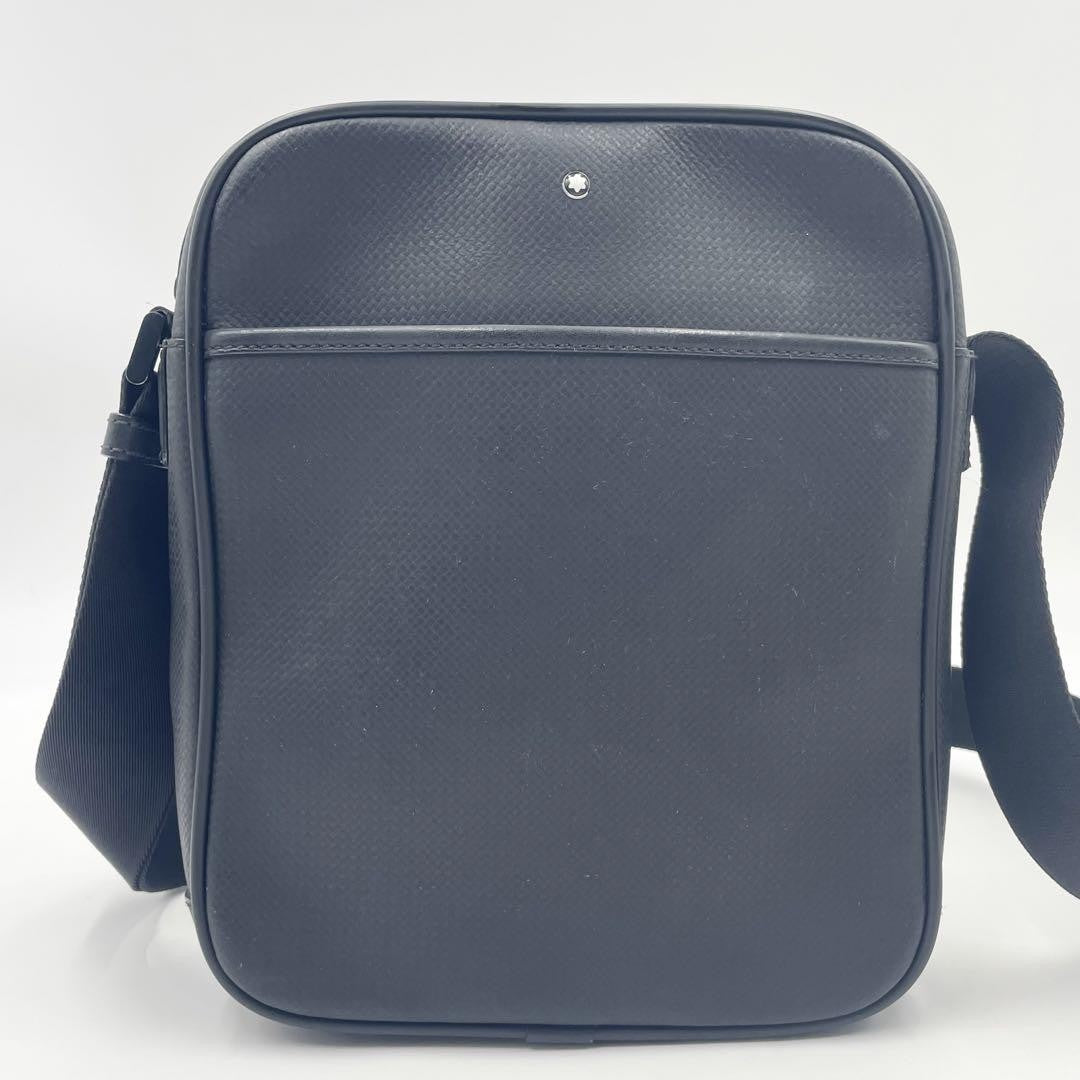 Montblanc Shoulder Bag Purse PVC Leather Black Authentic