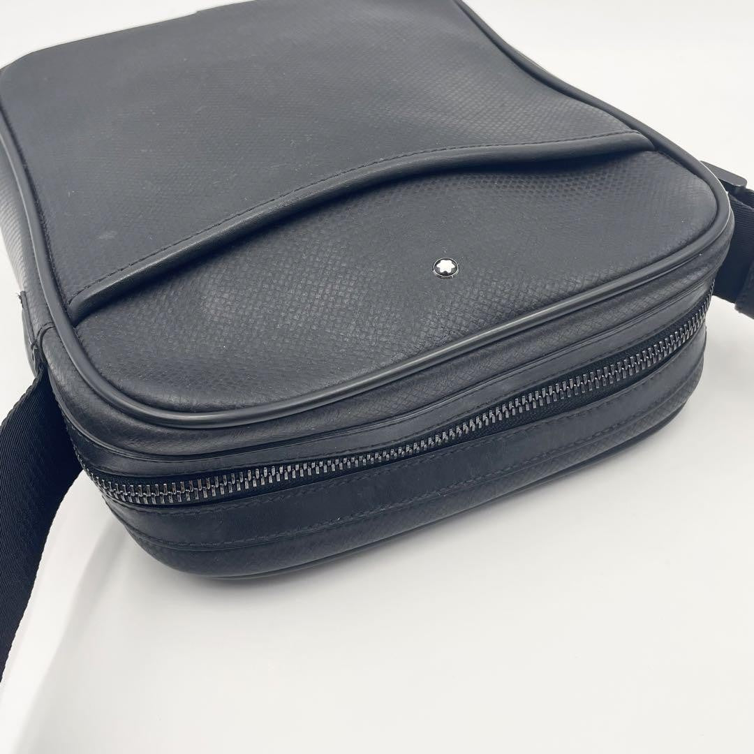 Montblanc Shoulder Bag Purse PVC Leather Black Authentic