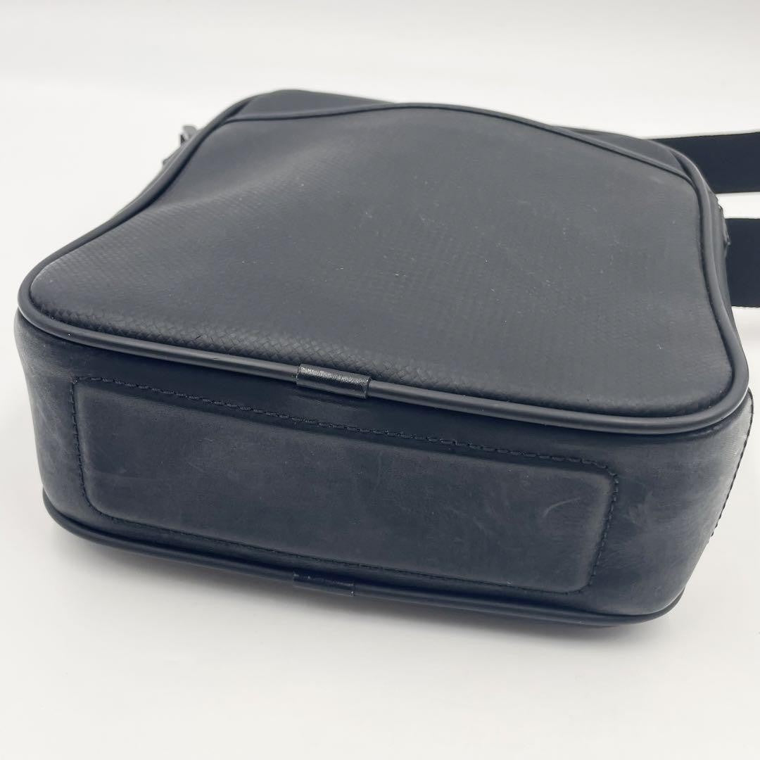 Montblanc Shoulder Bag Purse PVC Leather Black Authentic