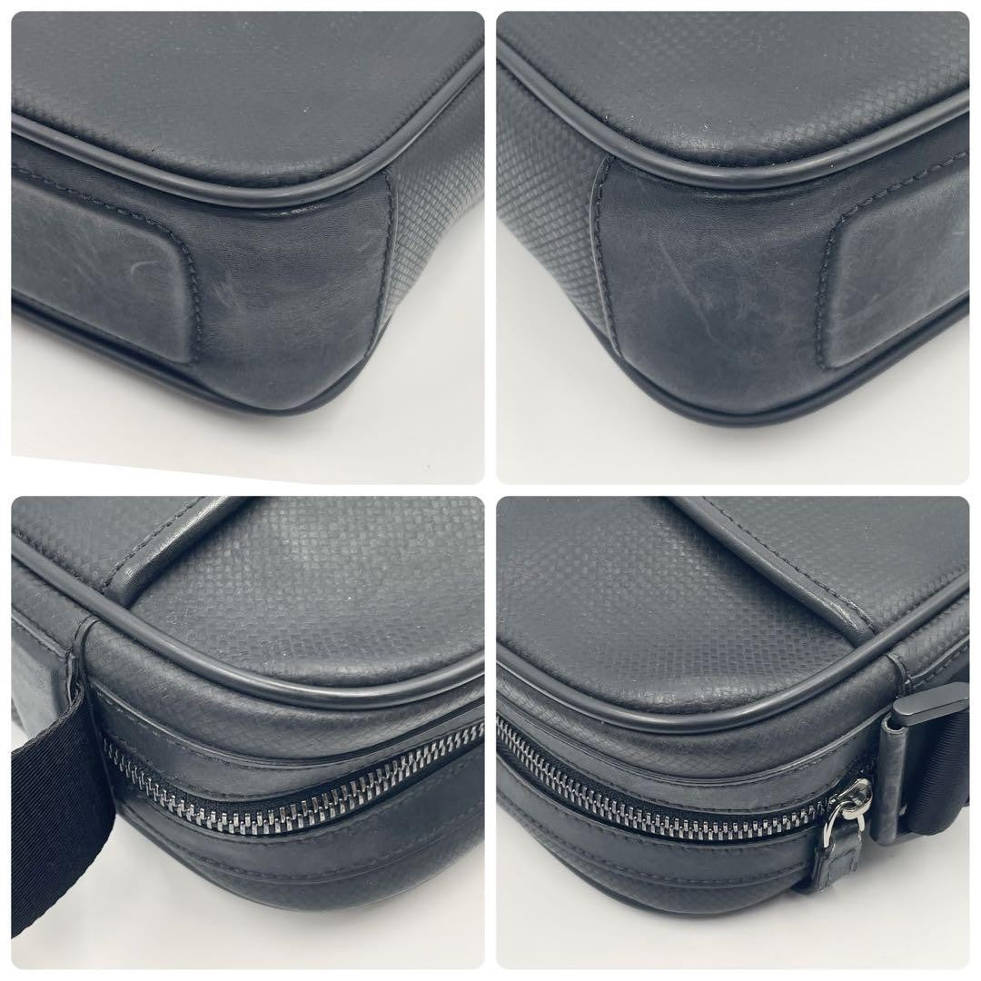 Montblanc Shoulder Bag Purse PVC Leather Black Authentic