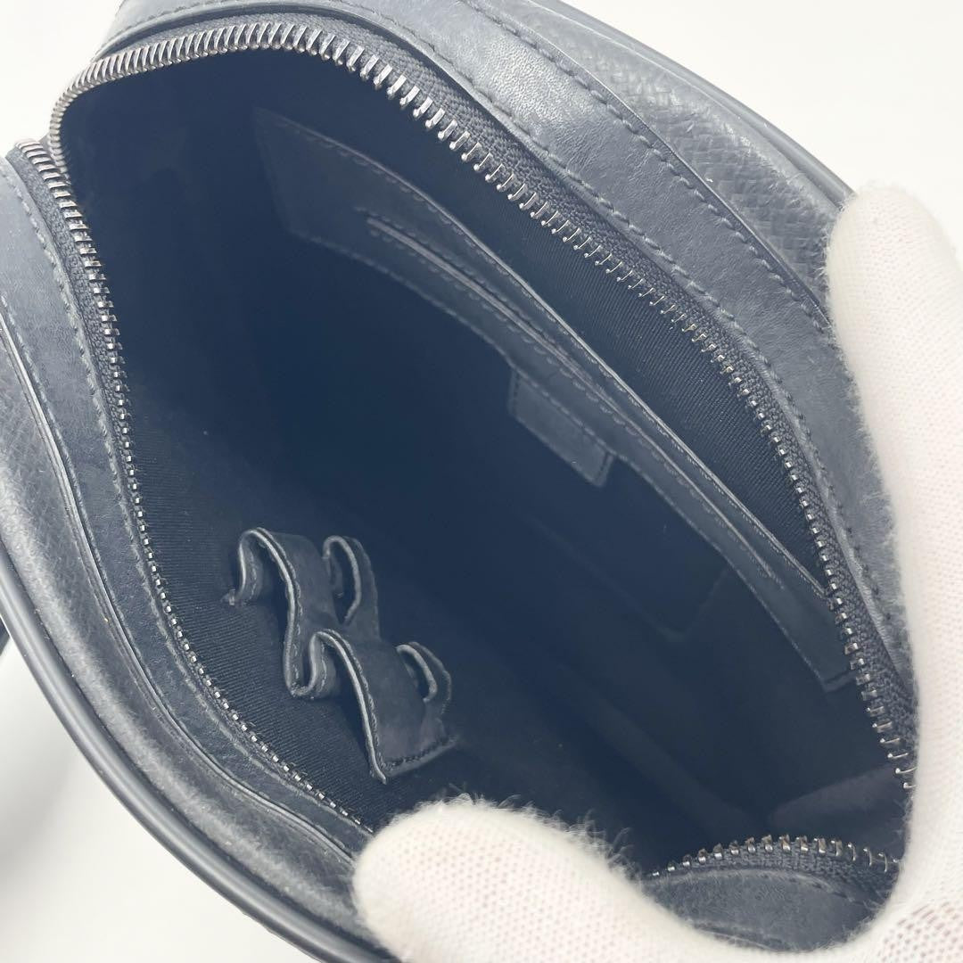 Montblanc Shoulder Bag Purse PVC Leather Black Authentic