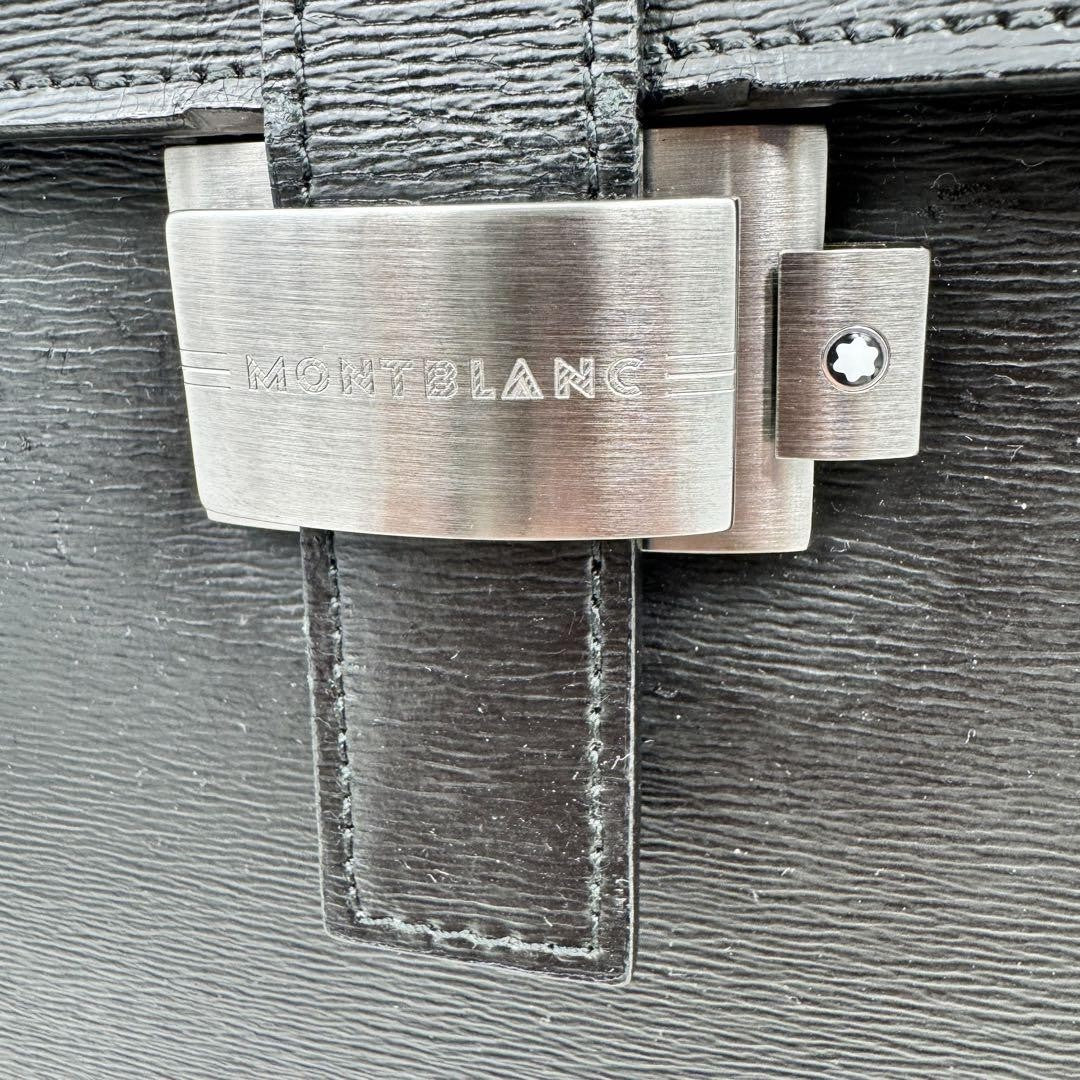 Montblanc Business Bag Briefcase 2way Leather Black Authentic