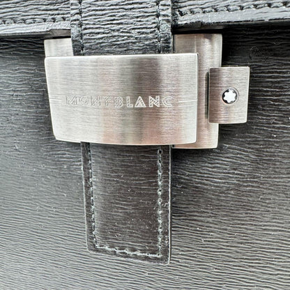 Montblanc Business Bag Briefcase 2way Leather Black Authentic
