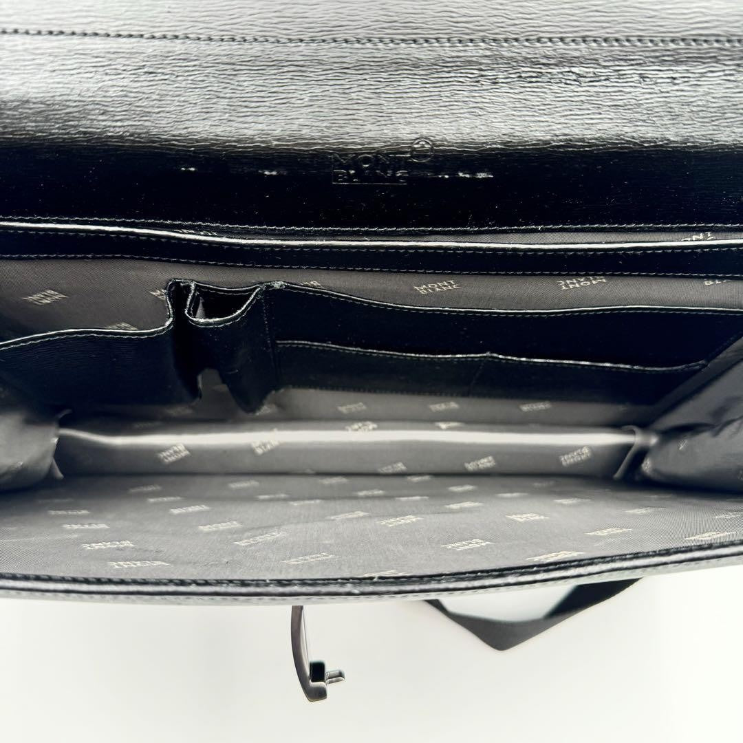 Montblanc Business Bag Briefcase 2way Leather Black Authentic