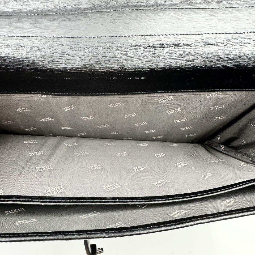 Montblanc Business Bag Briefcase 2way Leather Black Authentic