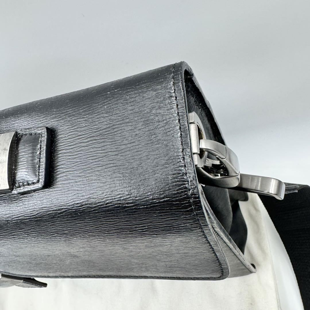 Montblanc Business Bag Briefcase 2way Leather Black Authentic
