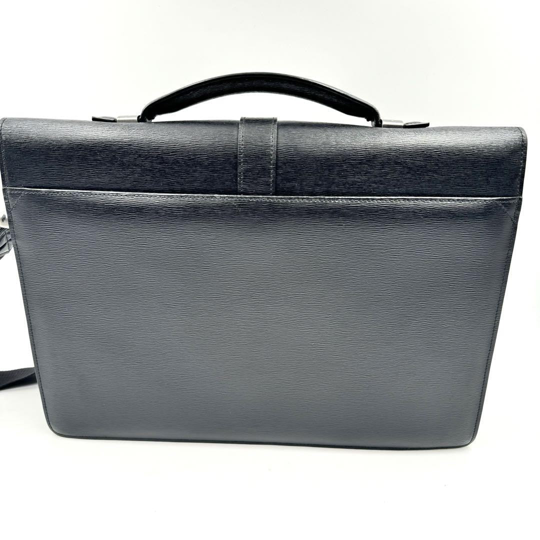 Montblanc Business Bag Briefcase 2way Leather Black Authentic