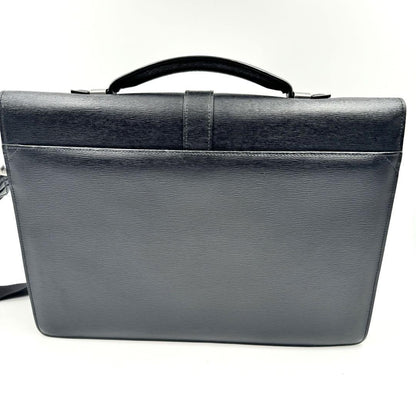 Montblanc Business Bag Briefcase 2way Leather Black Authentic