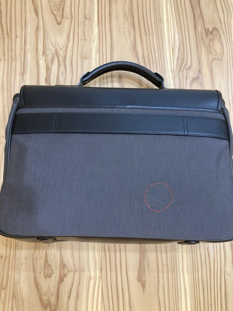 Montblanc Business Bag Briefcase Nylon Leather Black Gray Authentic