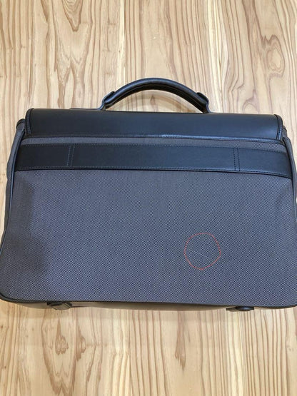 Montblanc Business Bag Briefcase Nylon Leather Black Gray Authentic