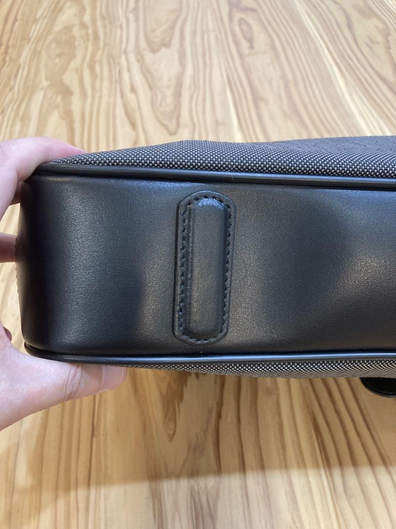 Montblanc Business Bag Briefcase Nylon Leather Black Gray Authentic