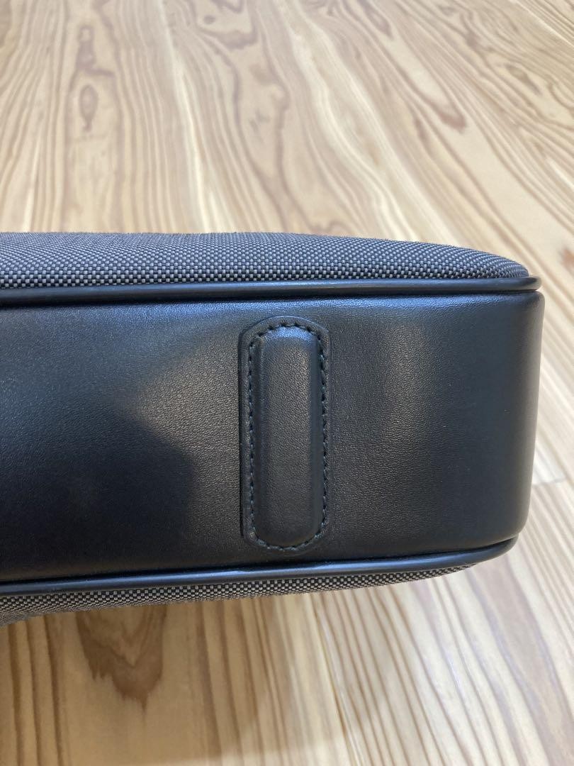 Montblanc Business Bag Briefcase Nylon Leather Black Gray Authentic