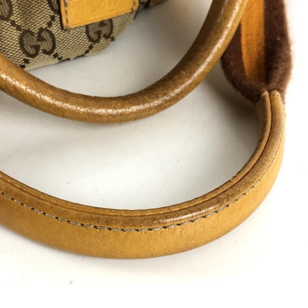 GUCCI Hand Bag Tote Purse Sherry Line GG Canvas Beige Yellow Authentic