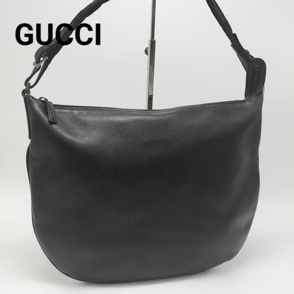 GUCCI Shoulder Bag Purse Leather Black Authentic