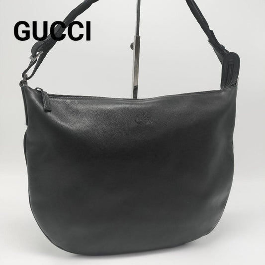 GUCCI Shoulder Bag Purse Leather Black Authentic