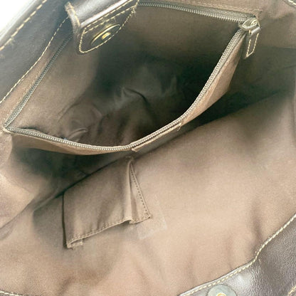 GUCCI Hand Bag Tote Purse GG Canvas Leather Beige Brown Authentic