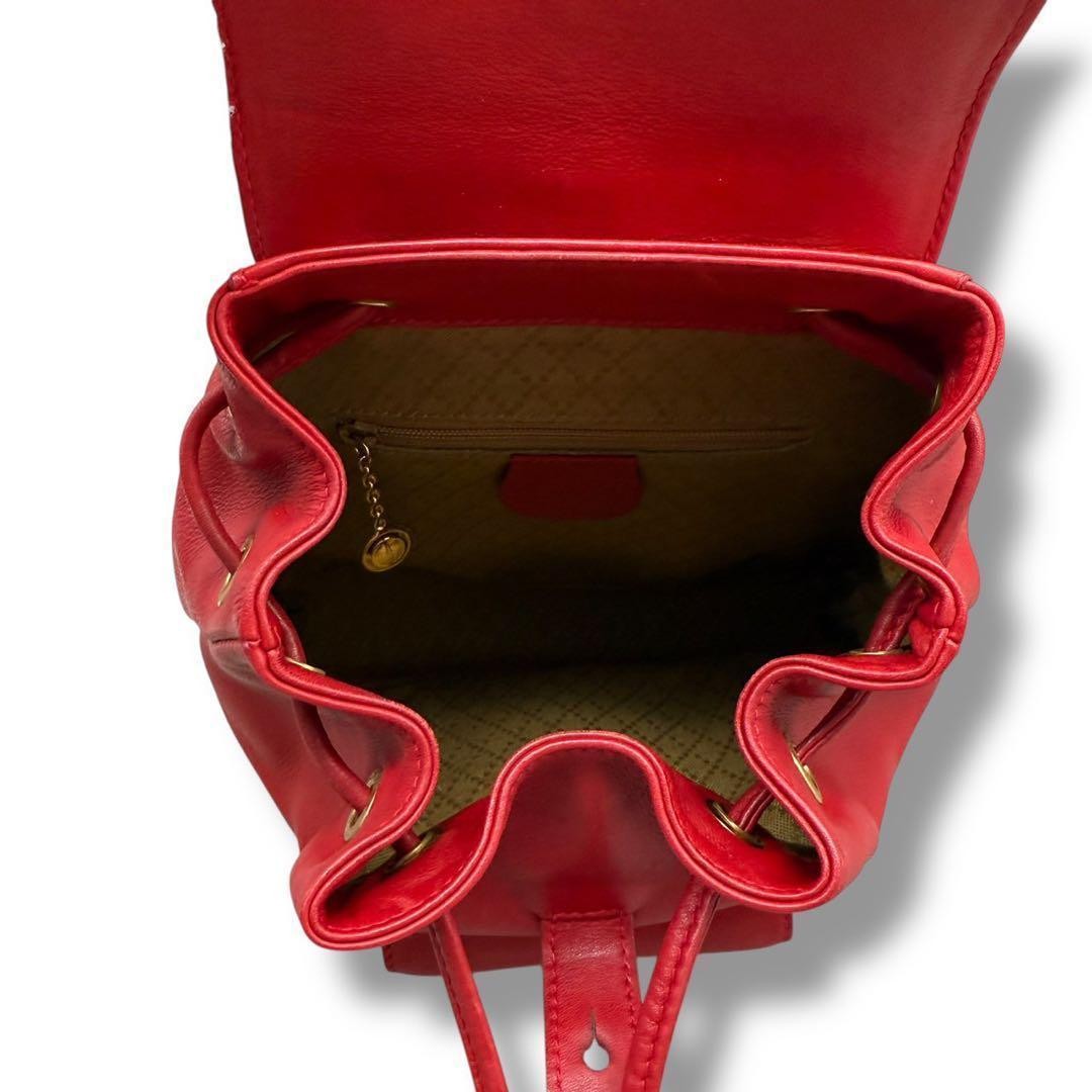 GUCCI Backpack Mini Bamboo Leather Red Authentic