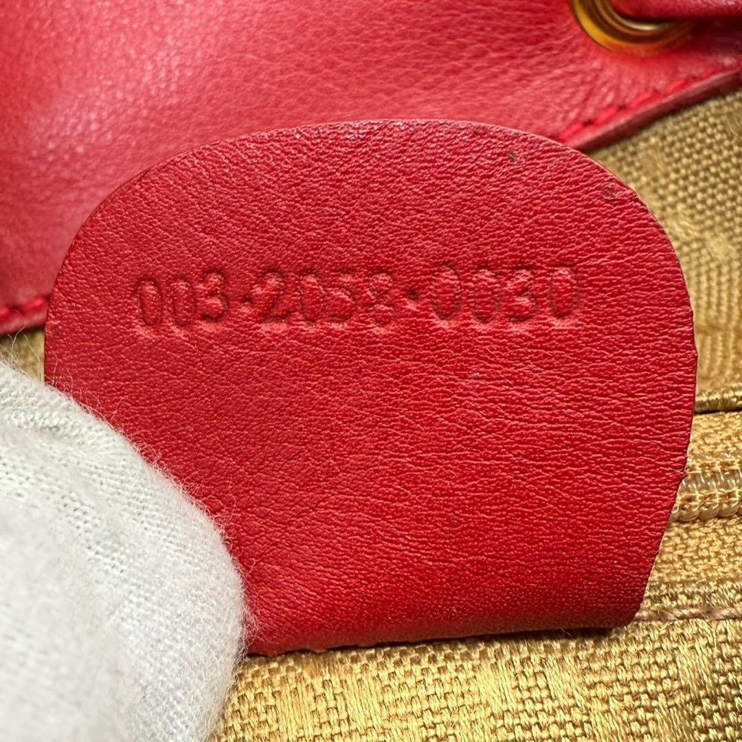 GUCCI Backpack Mini Bamboo Leather Red Authentic