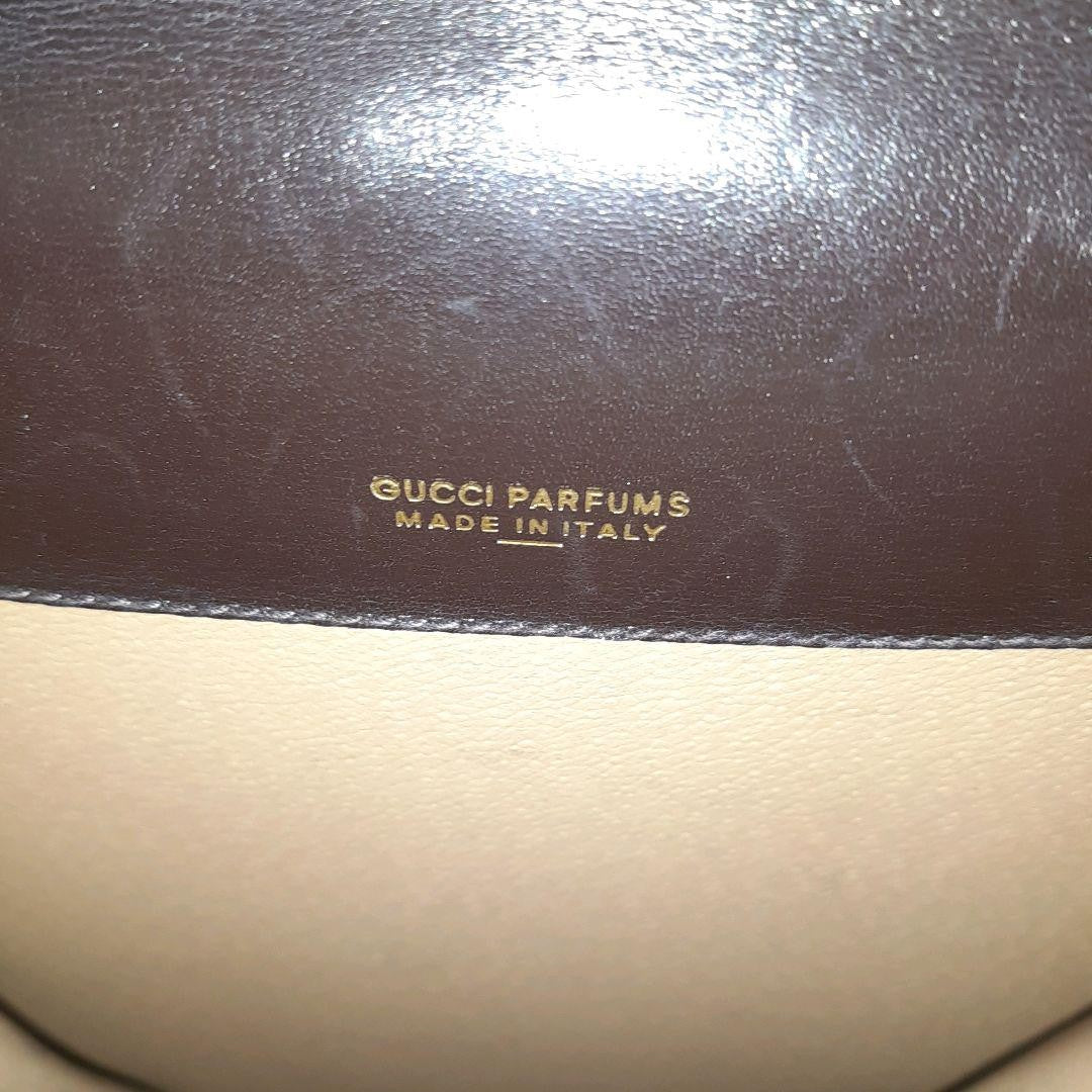 GUCCI Shoulder Bag Purse Sherry Line Interlocking Logo Suede Leather Brown Auth