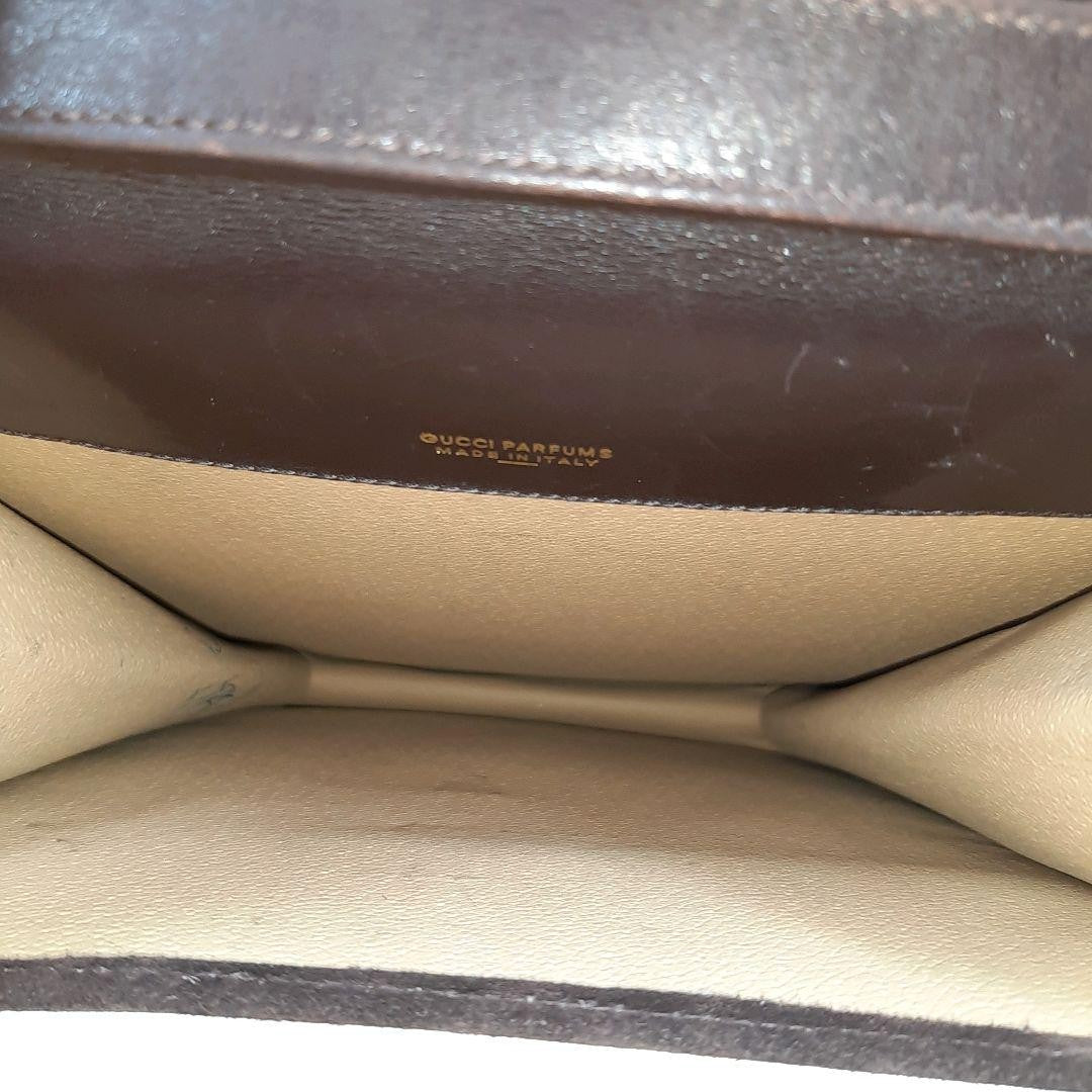 GUCCI Shoulder Bag Purse Sherry Line Interlocking Logo Suede Leather Brown Auth