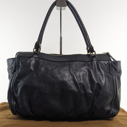 GUCCI Hand Bag Tote Purse Leather Black Authentic