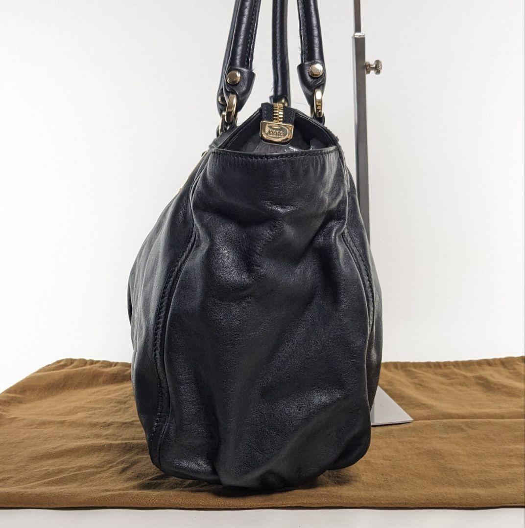 GUCCI Hand Bag Tote Purse Leather Black Authentic