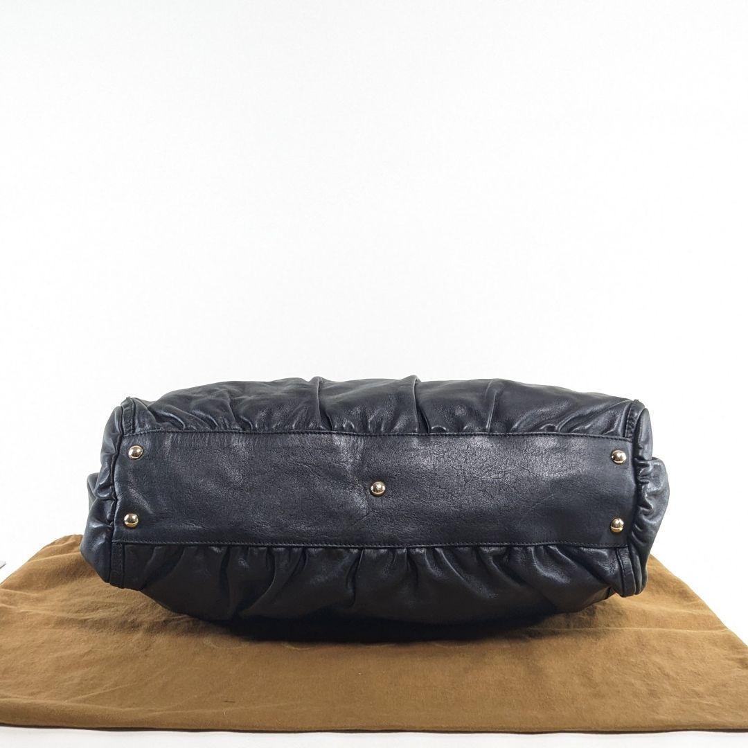 GUCCI Hand Bag Tote Purse Leather Black Authentic
