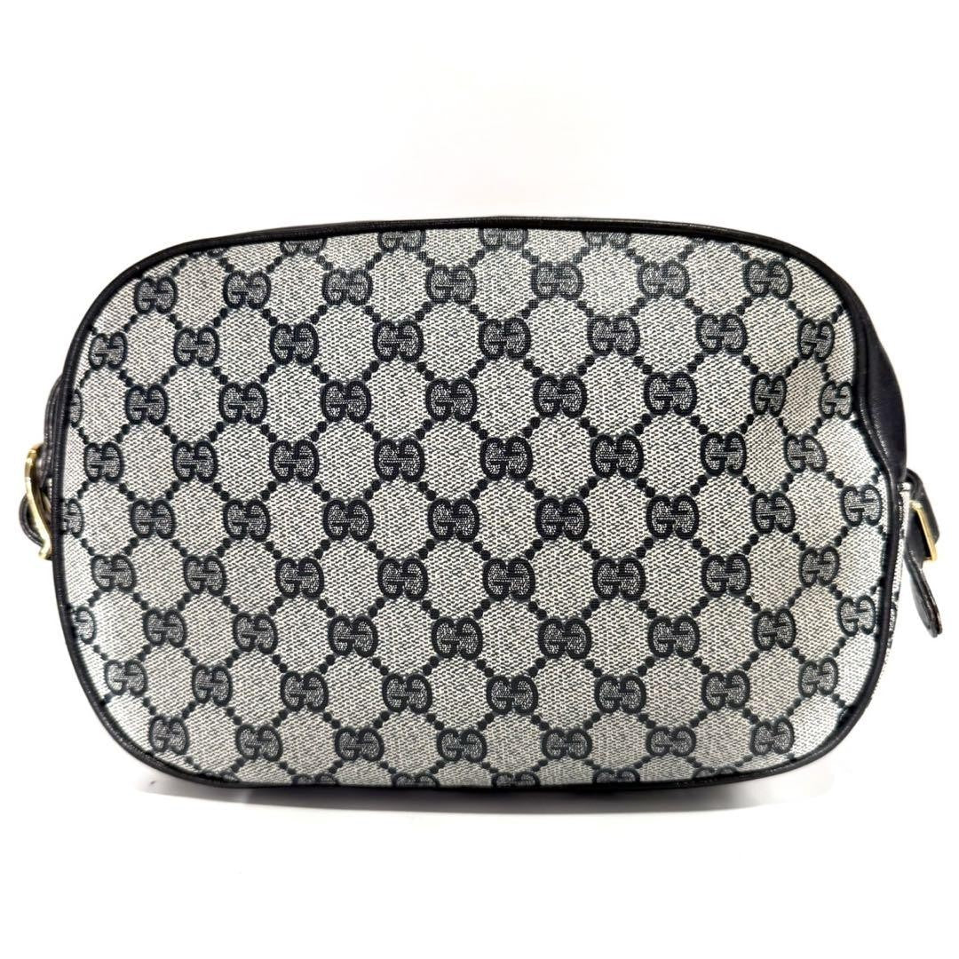 GUCCI Shoulder Camera Bag Purse GG Supreme Black Authentic