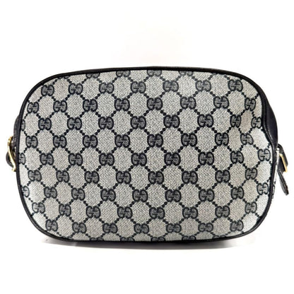 GUCCI Shoulder Camera Bag Purse GG Supreme Black Authentic