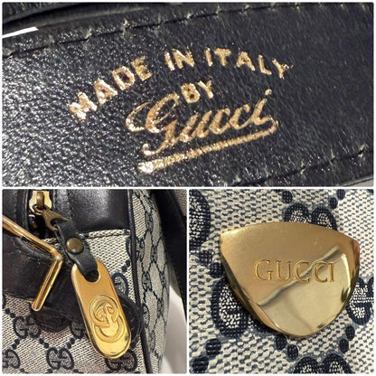 GUCCI Shoulder Camera Bag Purse GG Supreme Black Authentic