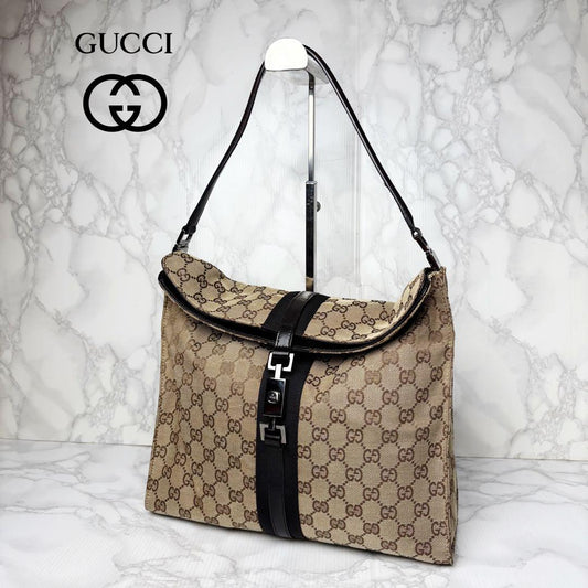 GUCCI Shoulder Bag Purse GG Canvas Authentic