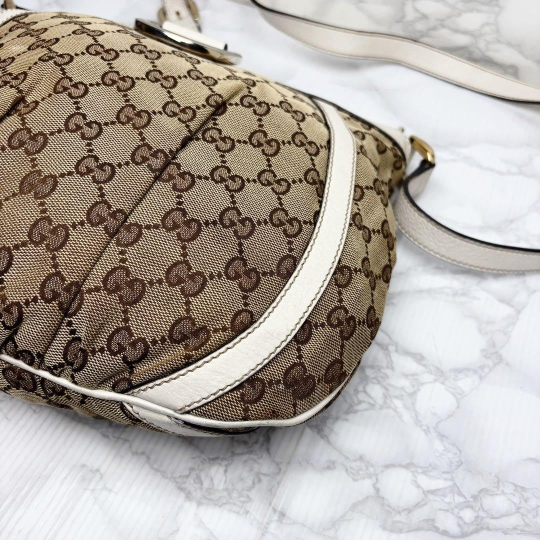 GUCCI Shoulder Bag Purse GG Canvas Authentic