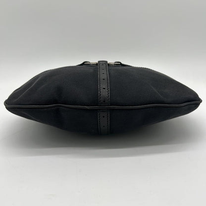 GUCCI Shoulder Bag Purse Interlocking Canvas Leather Black Authentic