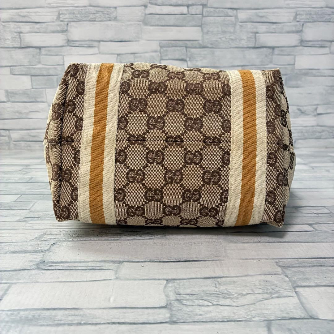 GUCCI Hand Bag Tote Purse GG Canvas Authentic