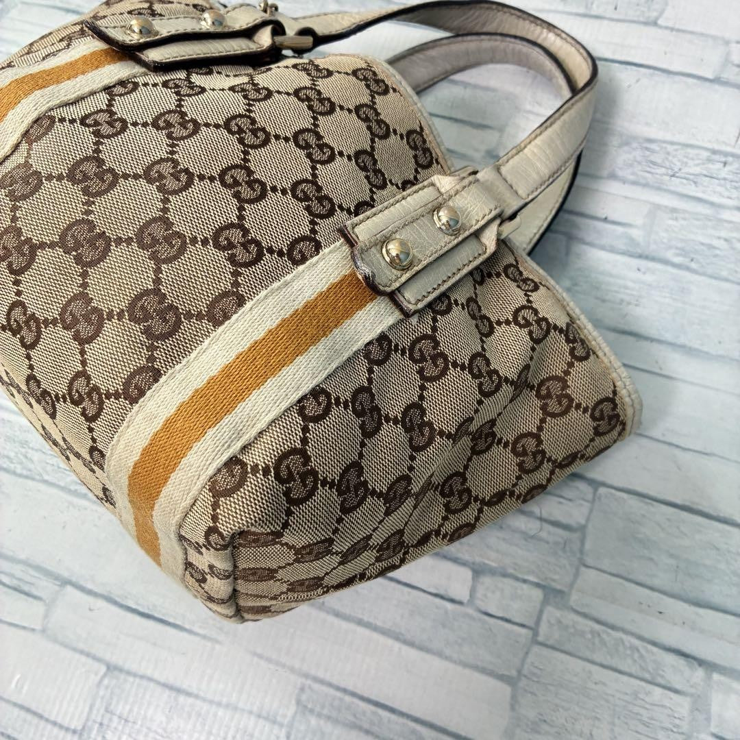GUCCI Hand Bag Tote Purse GG Canvas Authentic