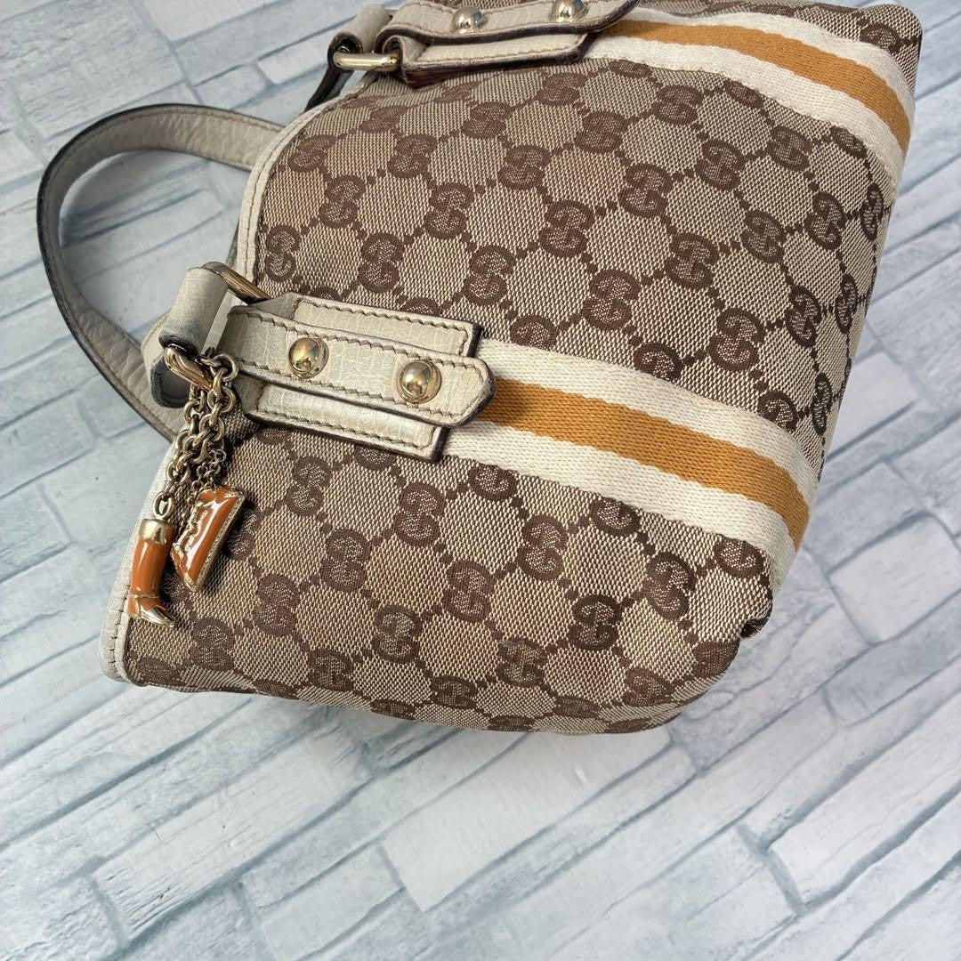 GUCCI Hand Bag Tote Purse GG Canvas Authentic