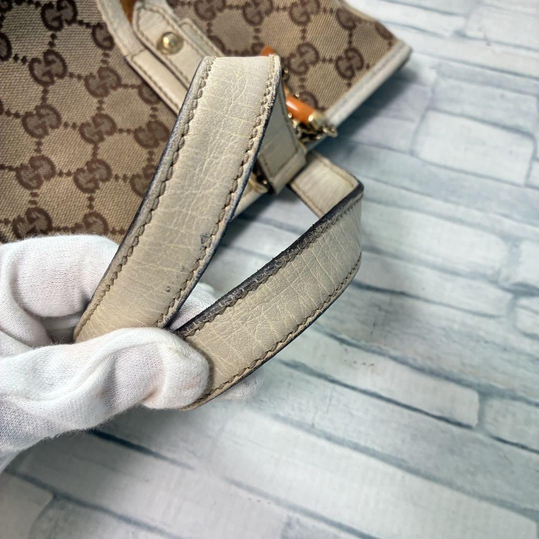 GUCCI Hand Bag Tote Purse GG Canvas Authentic