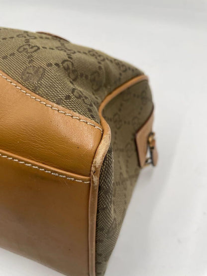 GUCCI Boston Bag Purse GG Canvas Authentic