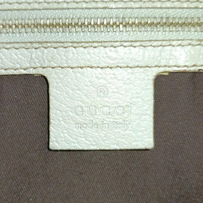 GUCCI Hand Bag Tote Purse GG Canvas Leather Beige White Ivory Authentic