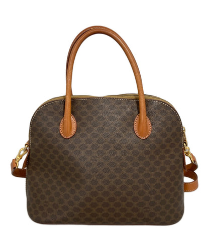 CELINE Hand Shoulder Bag Tote Purse 2way Macadam Brown Authentic